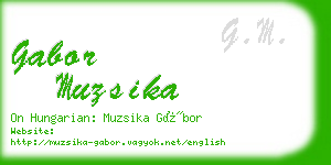 gabor muzsika business card